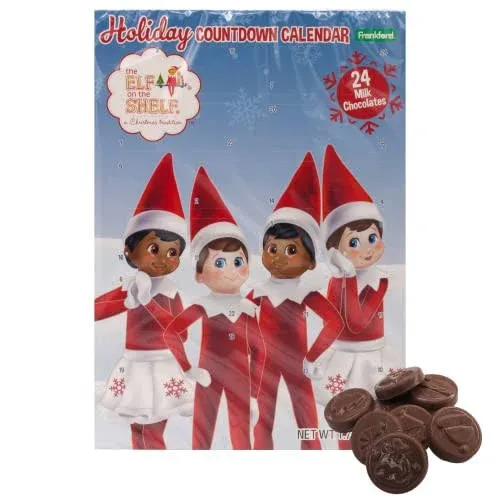 Elf on the Shelf Holiday Christmas Candy Chocolate Countdown Calendar - 24 Days