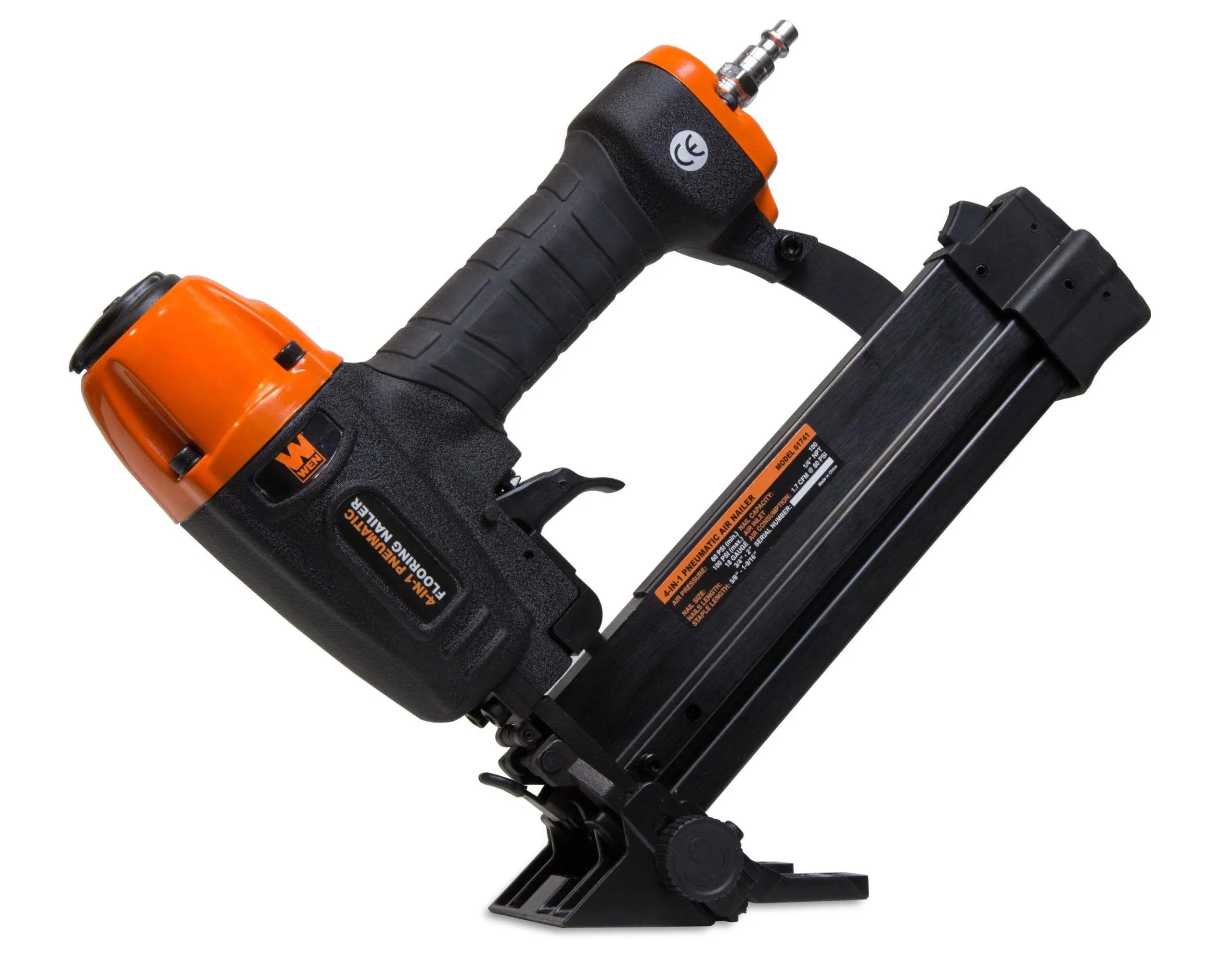 WEN 4-in-1 18-Gauge Pneumatic Flooring Nailer and Stapler 61741K