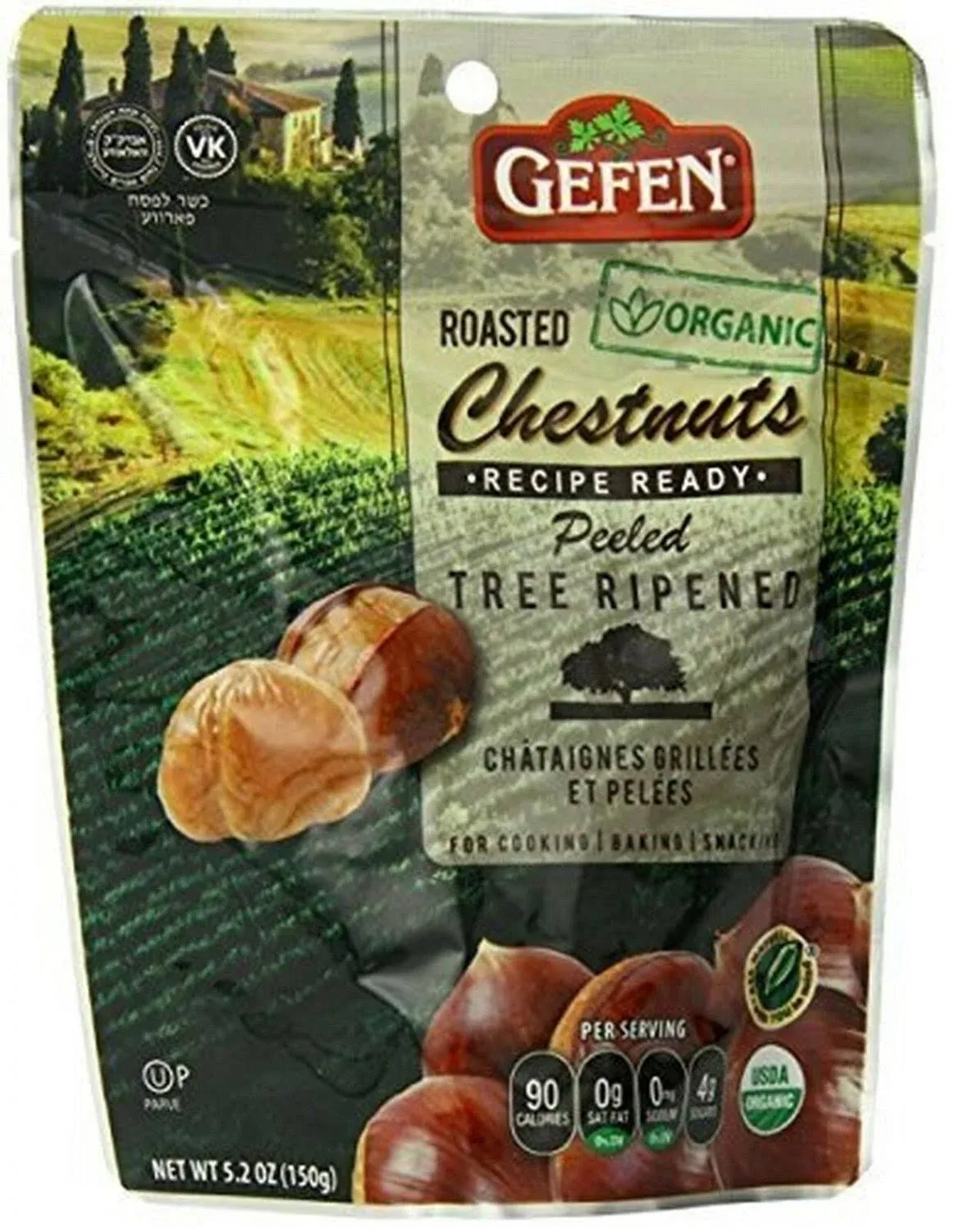 Gefen Organic Whole Roasted Peeled Chestnuts