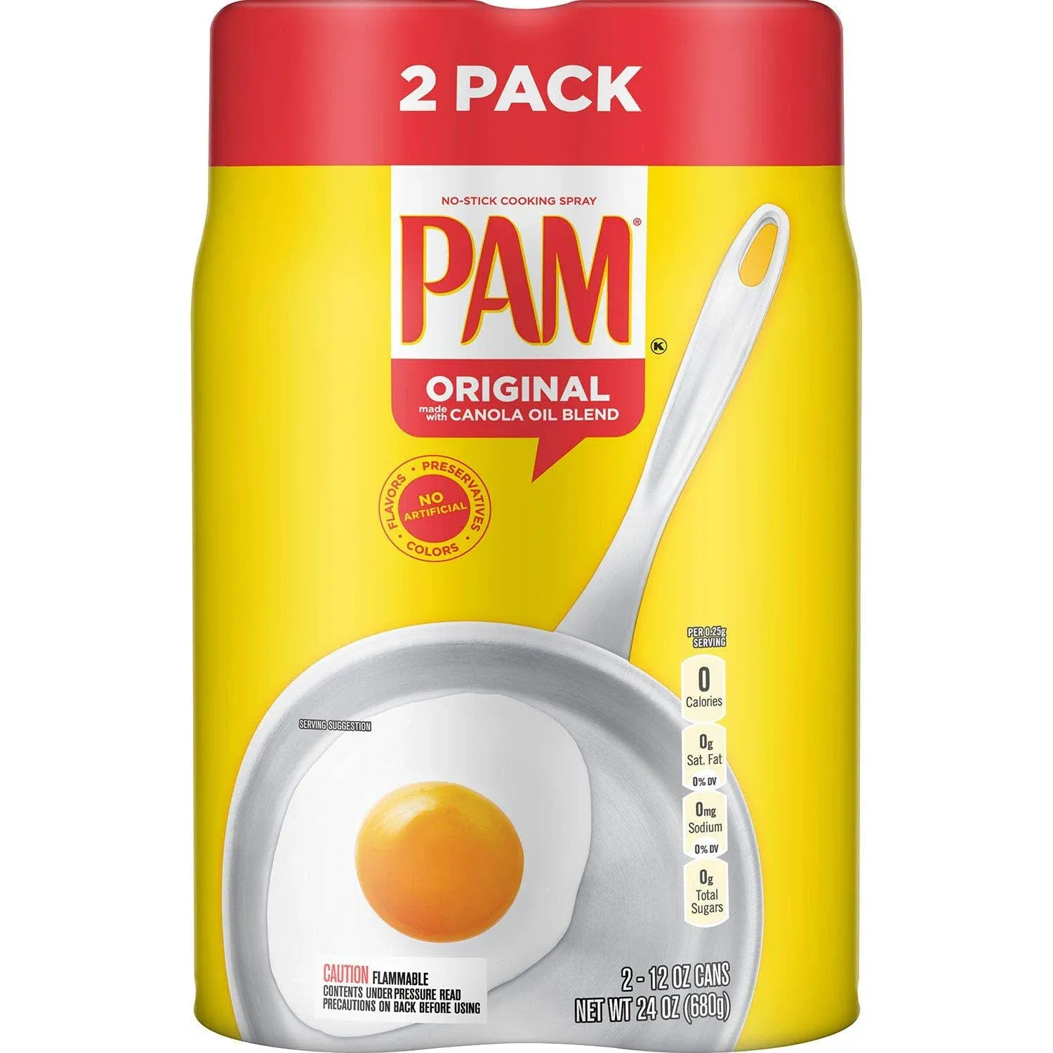 Pam Original No-Stick Cooking Spray, 12 oz., Can, 2 ct. Pack of 2