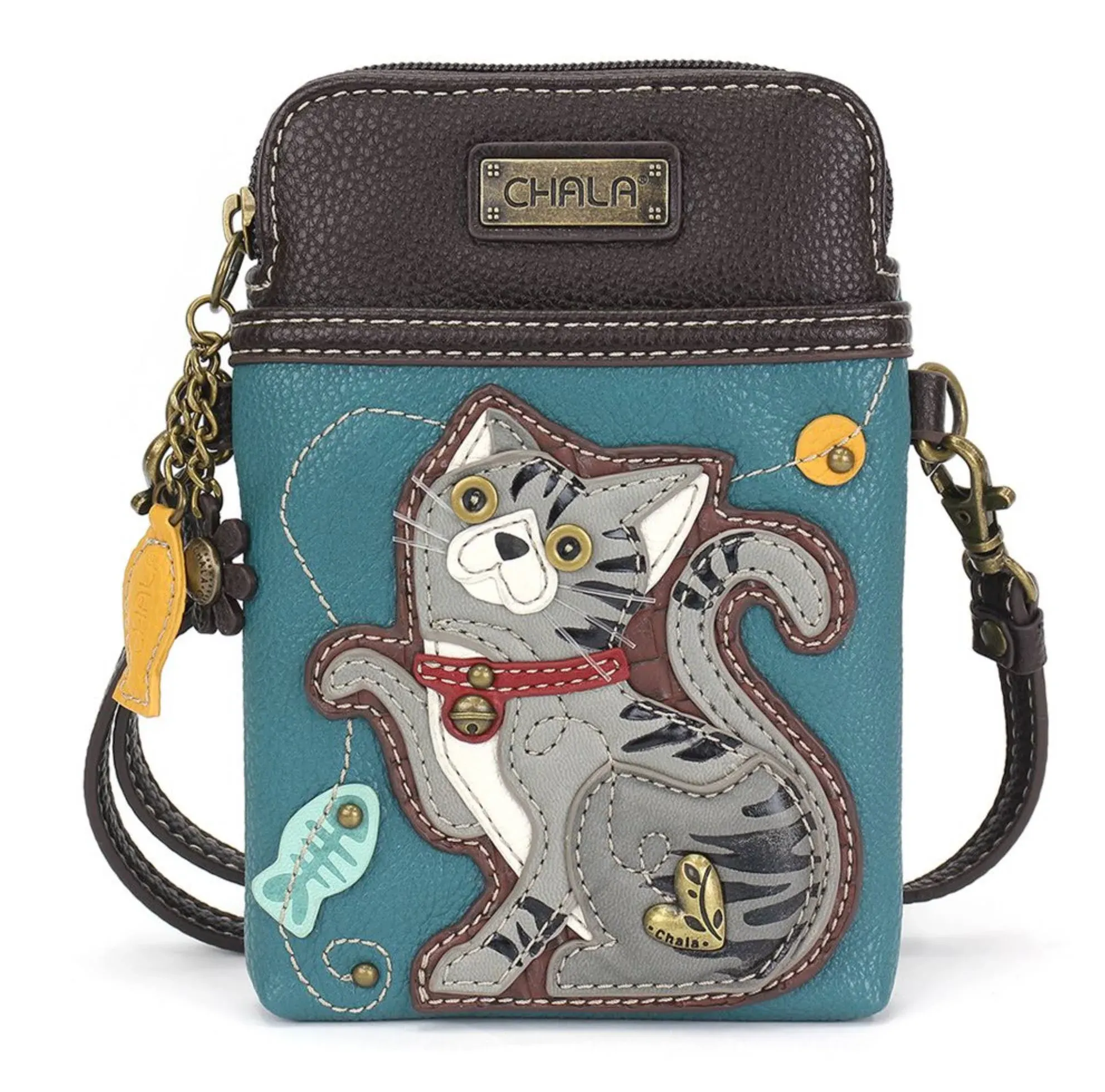 Gray & Orange Tabby Cat Collection Keychain, Wallet, Crossbody by Chala Vegan