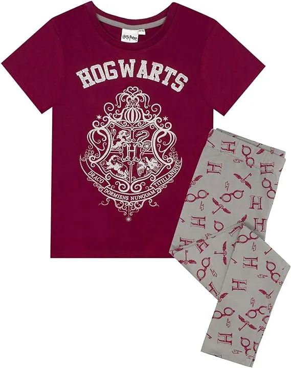 Harry Potter Hogwarts Crest Glitter Print Girl's Pyjamas