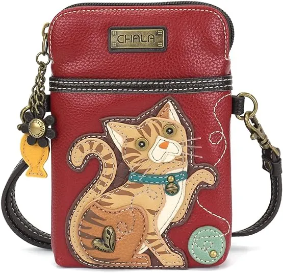 Chala Cell Phone Crossbody Gray Tabby Cat