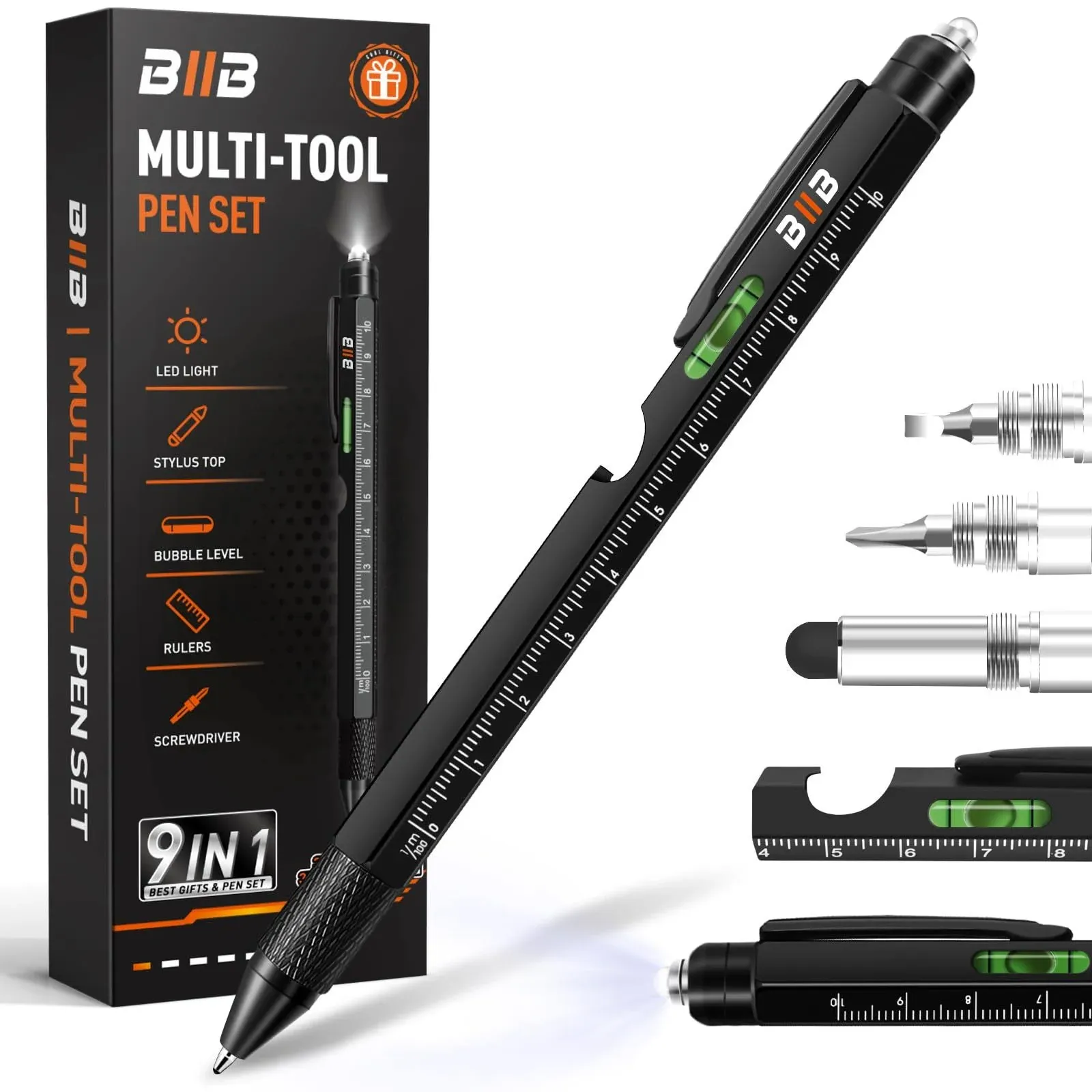 BIIB Gifts for Men, Stocking Stuffers for Adults 9 in 1 Multitool Pen Gifts for ...