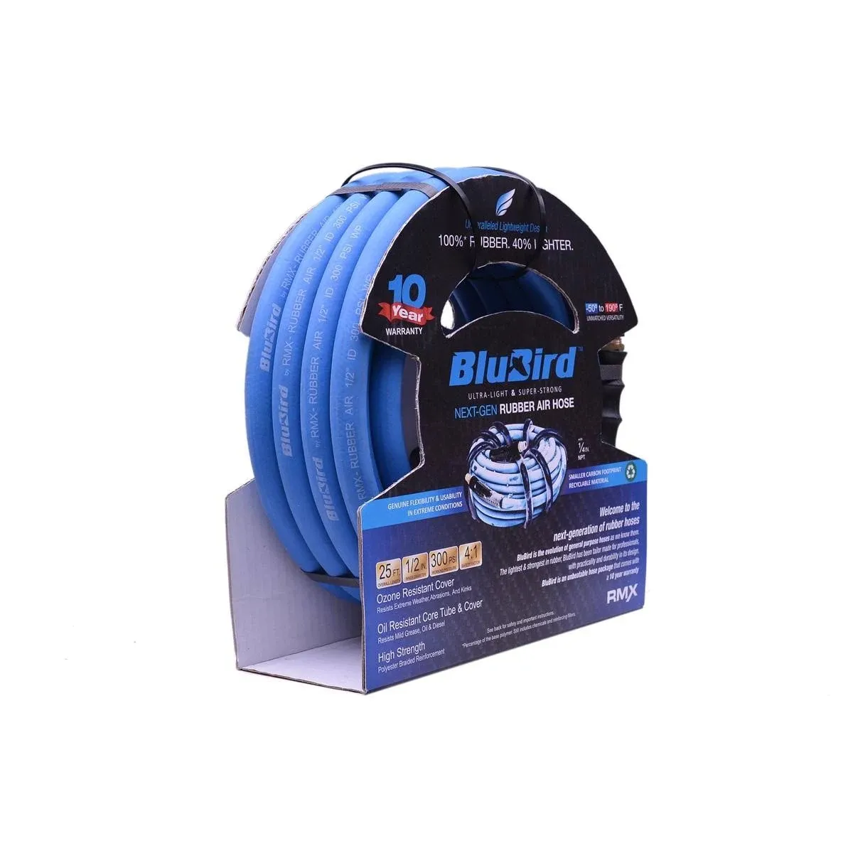 BluBird BB1225, 1/2 in. x 25 ft. Rubber Air Hose