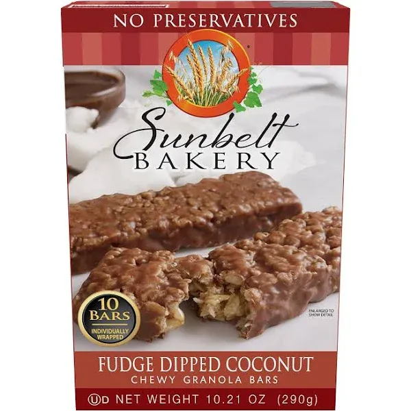 Sunbelt Bakery Chewy Granola Bars Fudge Dipped Coconut