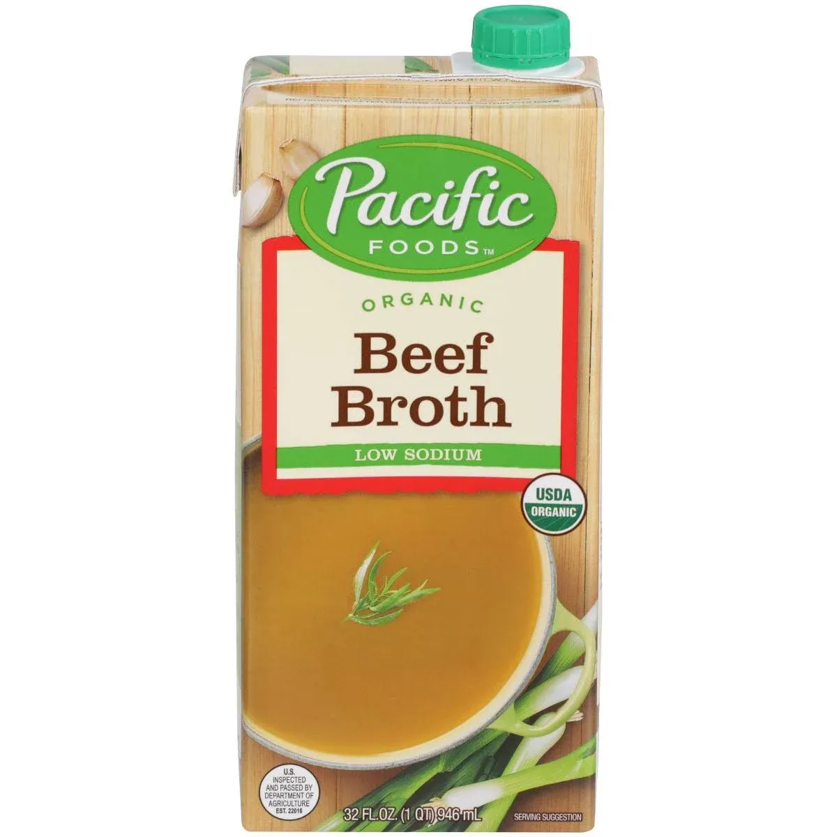 Pacific Foods Low Sodium Organic Beef Broth, 32 fl oz (Pack of 12)