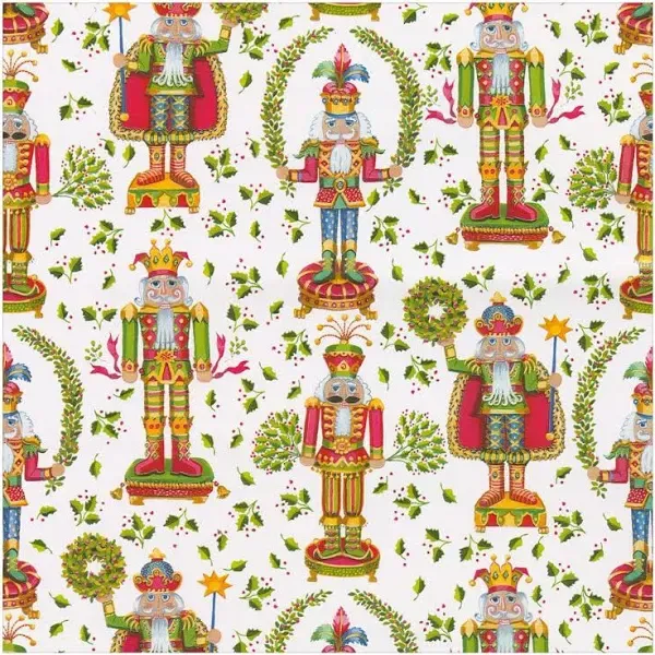 Caspari Nutcracker Christmas Gift Wrap