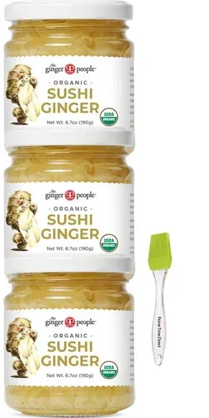 Ginger People Organic Pickled Sushi Ginger 6.7 oz (Pack of 3) Bundle with ...