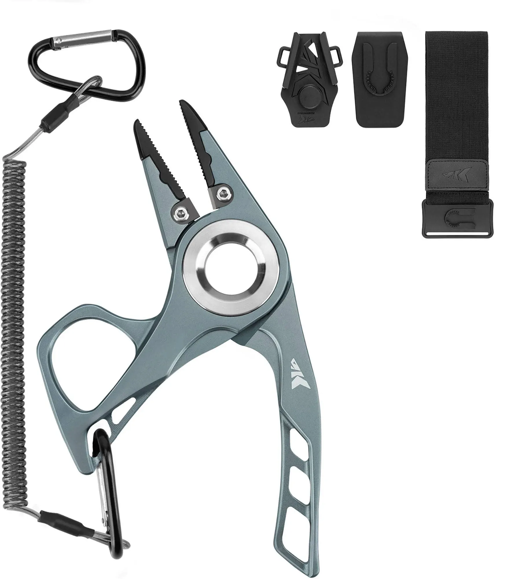 KastKing Gila Straight Nose Fishing Pliers - Charcoal, 7.5in