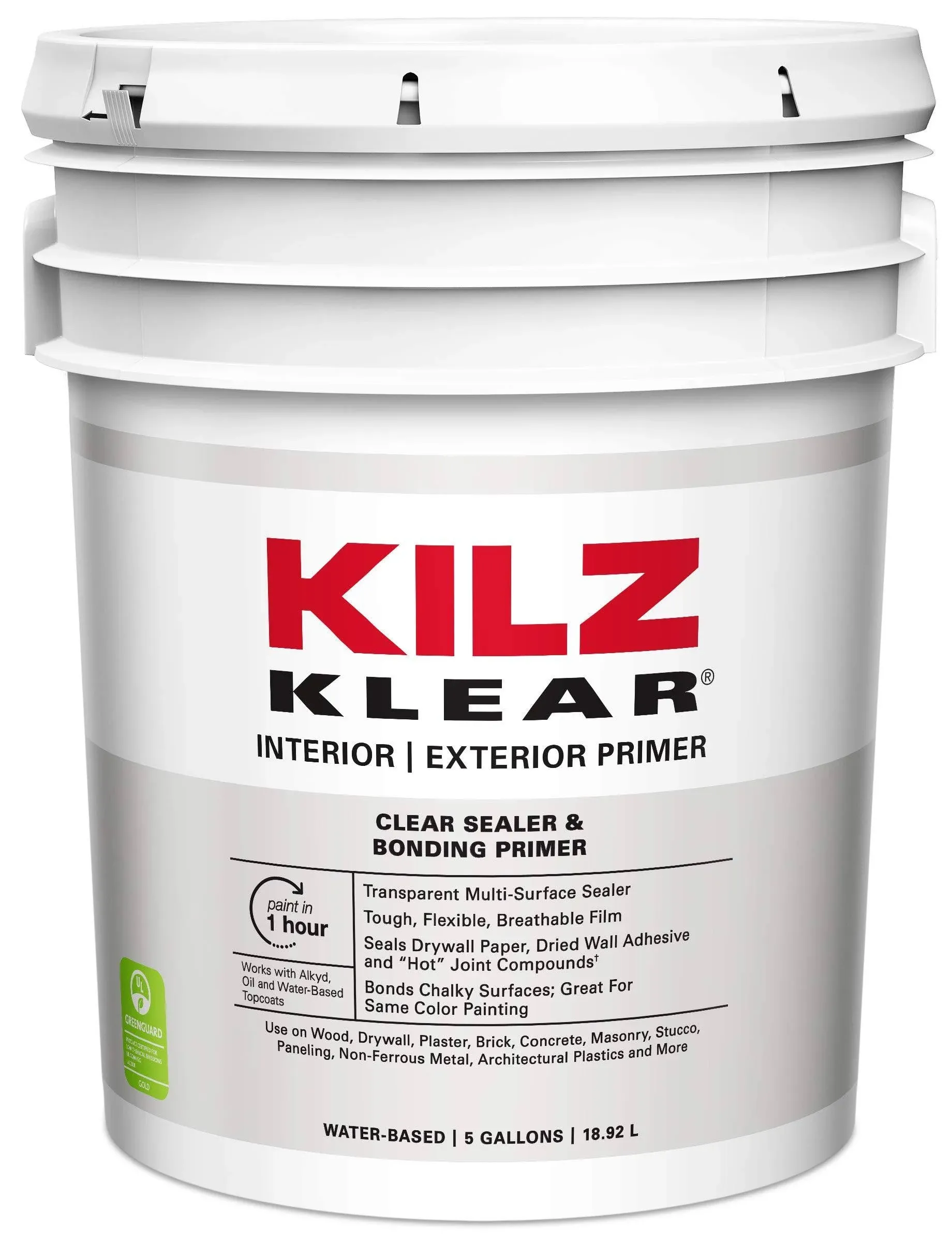 Kilz Klear 5 gal. Interior/Exterior Multi-Surface Primer and Sealer, Clear