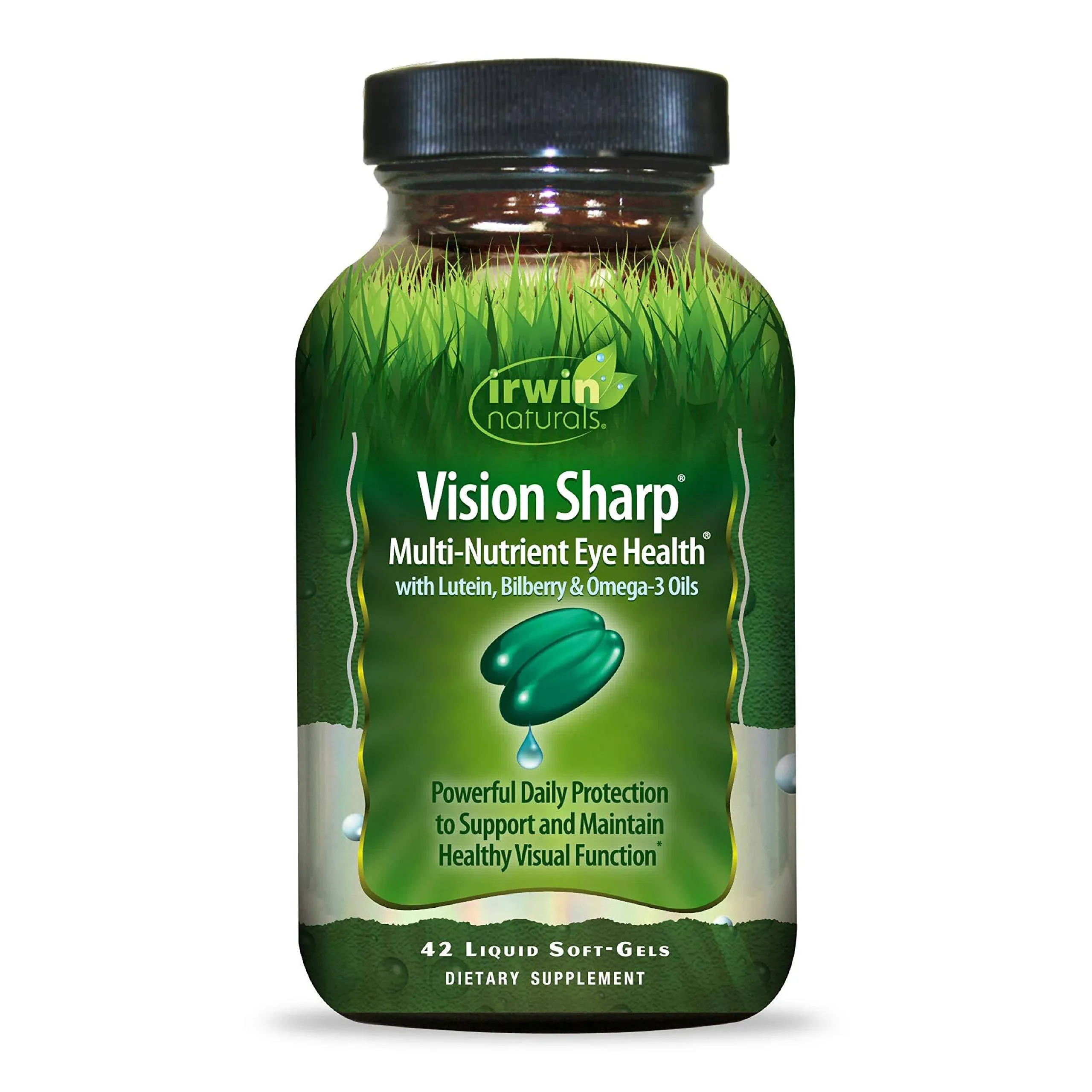 Irwin Naturals‏, Vision Sharp, חומרים מזינים רבים לבריאות העין, 42 כמוסות רכות