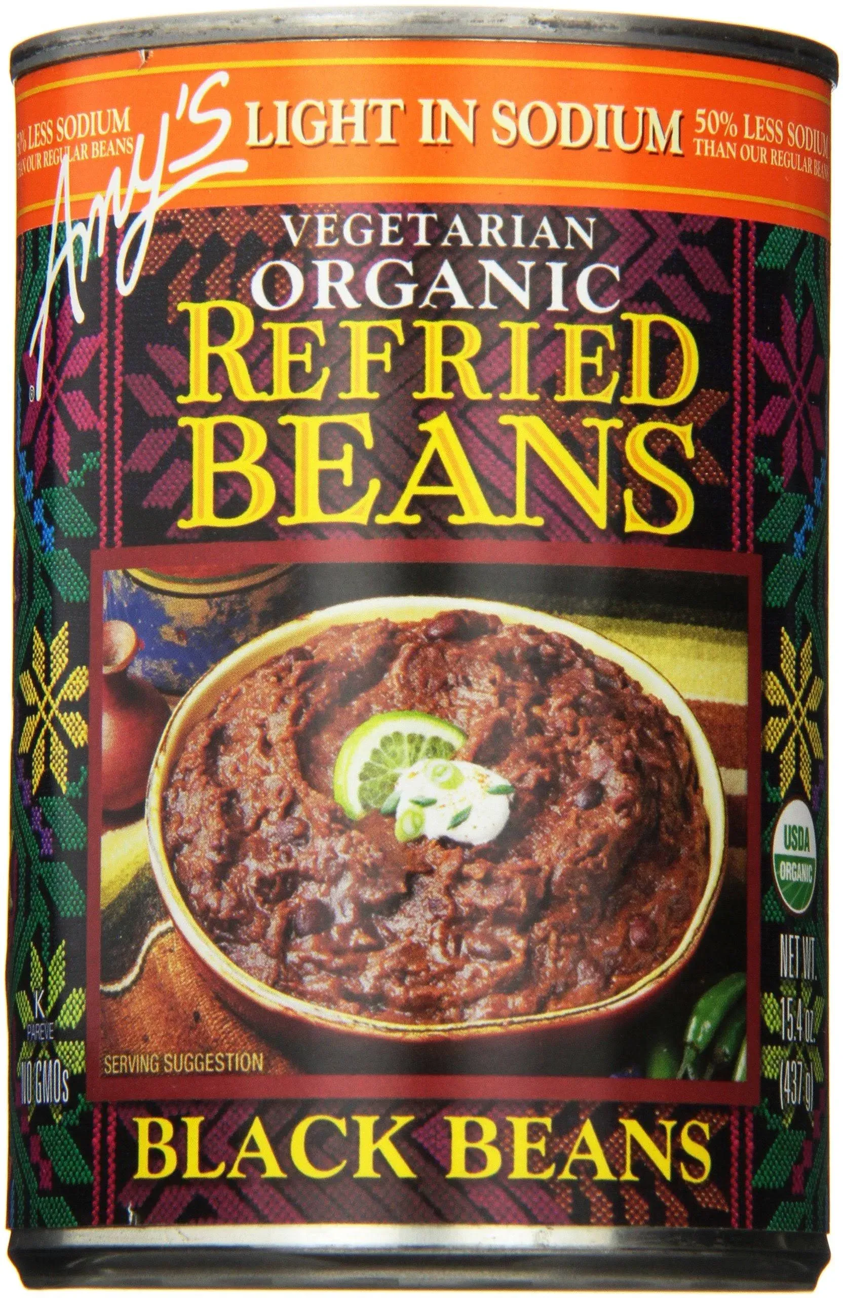 Amys, Organic Refried Black Beans, 15.4 Oz(Case Of 12)