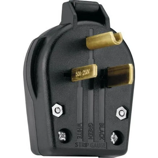 Eaton S42-SP Arrow Hart heavy-duty universal NEMA power plug, Black