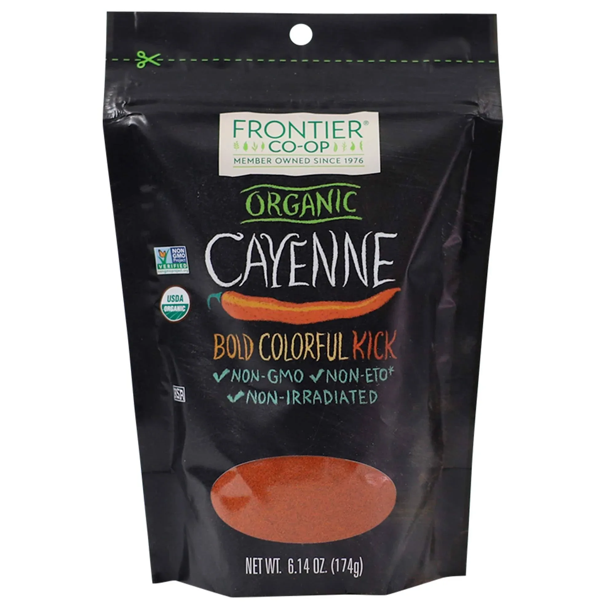 Frontier Co-Op
           Organic Ground Cayenne Pepper -- 6.14 oz
        
        
        
        
        
          
          SKU #: 089836310811
          
            Shipping Weight:
              0.42 lb