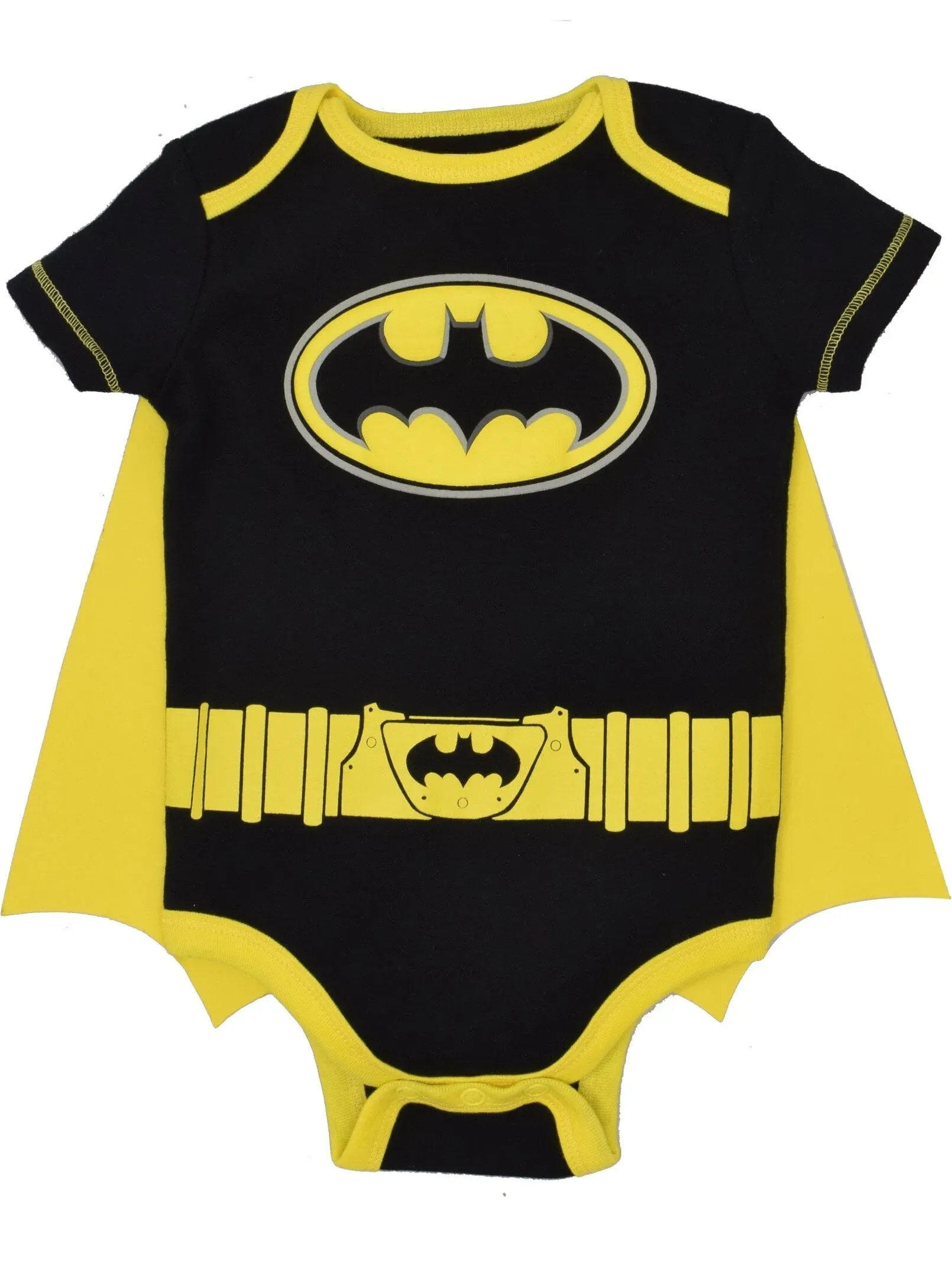 Baby Boys Justice League Batman Baby Bodysuit And Cape Batman In Batman,grey