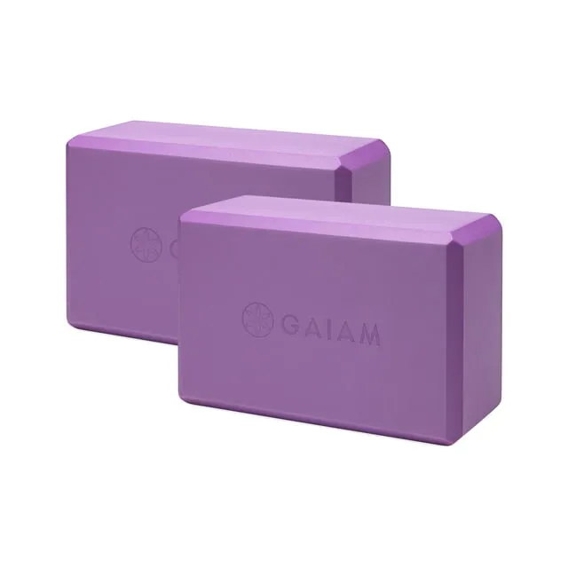 Gaiam 2 Pack Yoga Blocks Deep Purple | Foam