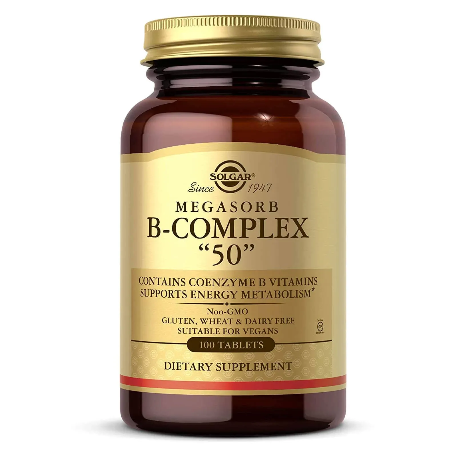 Megasorb B-Complex 50 SOLGAR Vitamin B-Complex 100 Tablets