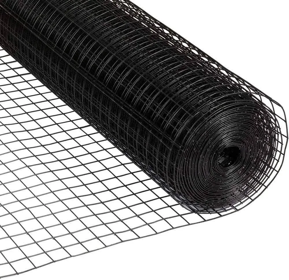 Fencer Wire 16 Gauge Black Vinyl Coated Welded Wire Mesh Size 0.5 inch by 1 inch (4 ft. x 100 ft.)