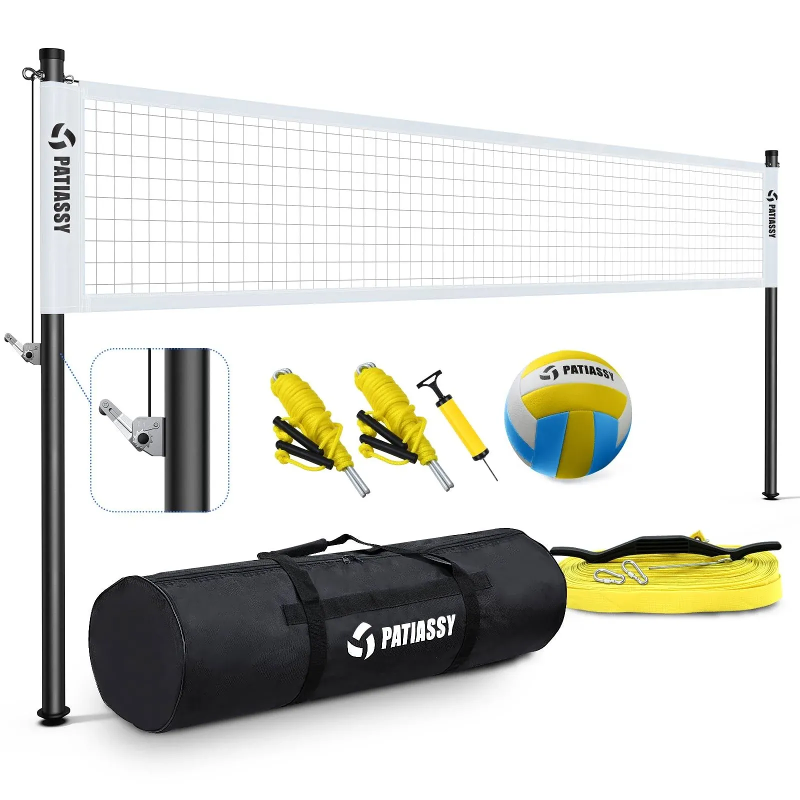 Patiassy Portable Professional Outdoor Volleyball Net Set