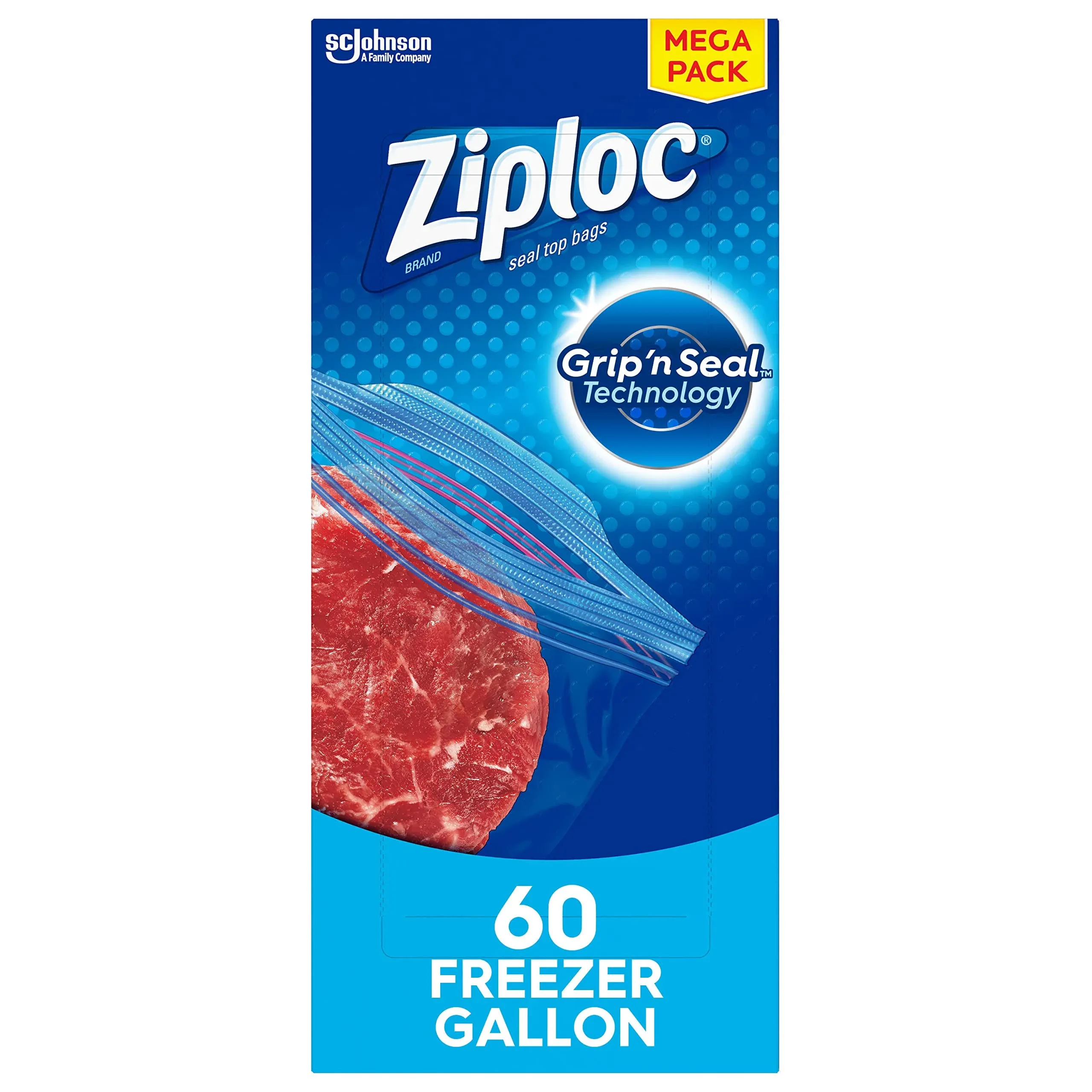 Ziploc Freezer Bags Gallon 60 ct