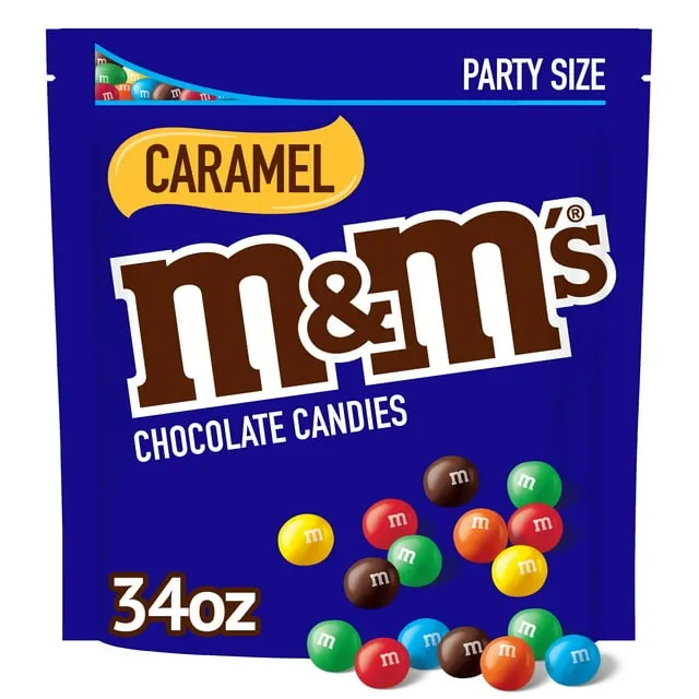 M&M'S Caramel Milk Chocolate Easter Egg Hunt Candy, Party Size, 34 oz Bag