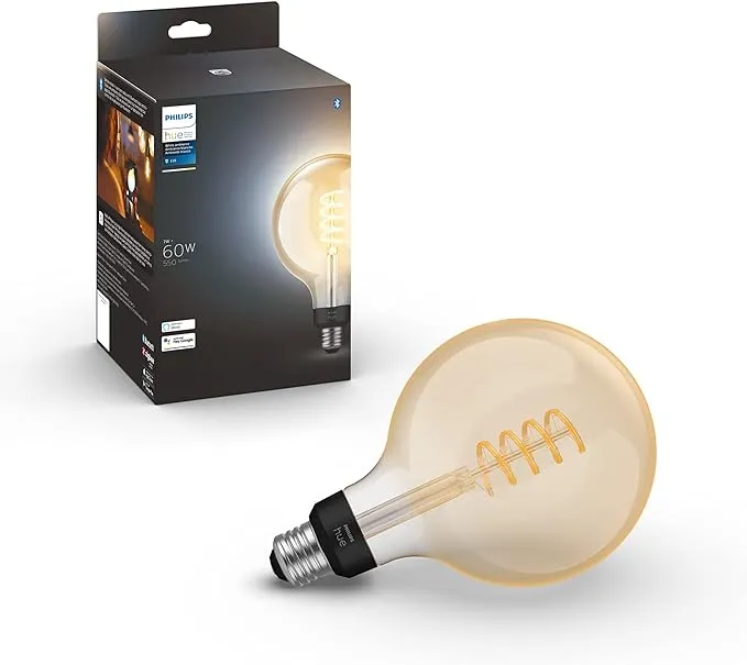 Philips Hue White Ambiance Filament G40 Globe - E26 Smart Bulb 4478