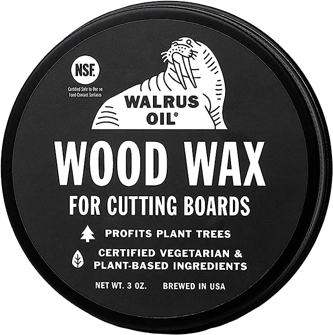 WALRUS OIL - Wood Wax, 3 oz Can, FDA Food-Safe, Cutting Board Wax and Board Cream