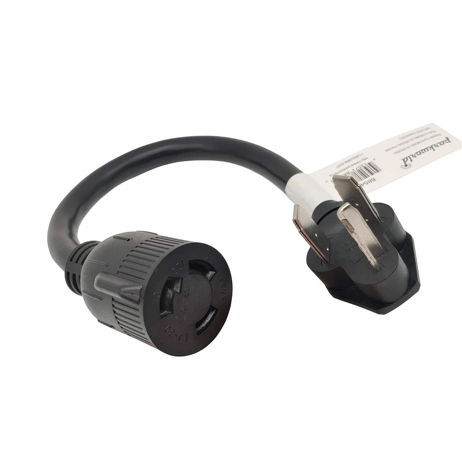 Dryer Outlet to PDU Adapter  4 prong 30A 14-30P Male to L6-30R Female, 250V