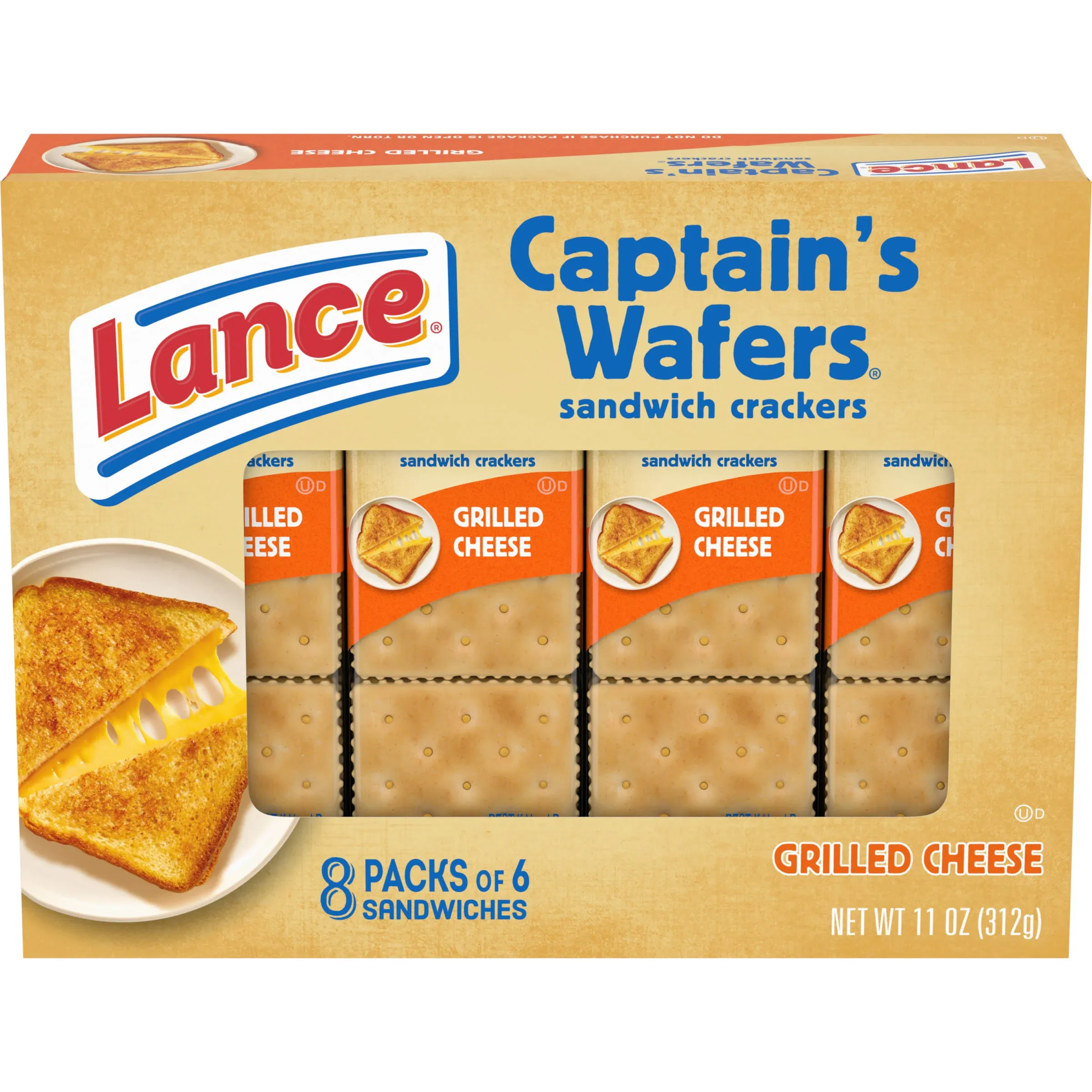 Lance Captain's Wafers Sandwich Crackers, Grilled Cheese, 8 Pack - 8 6 sandwich ...