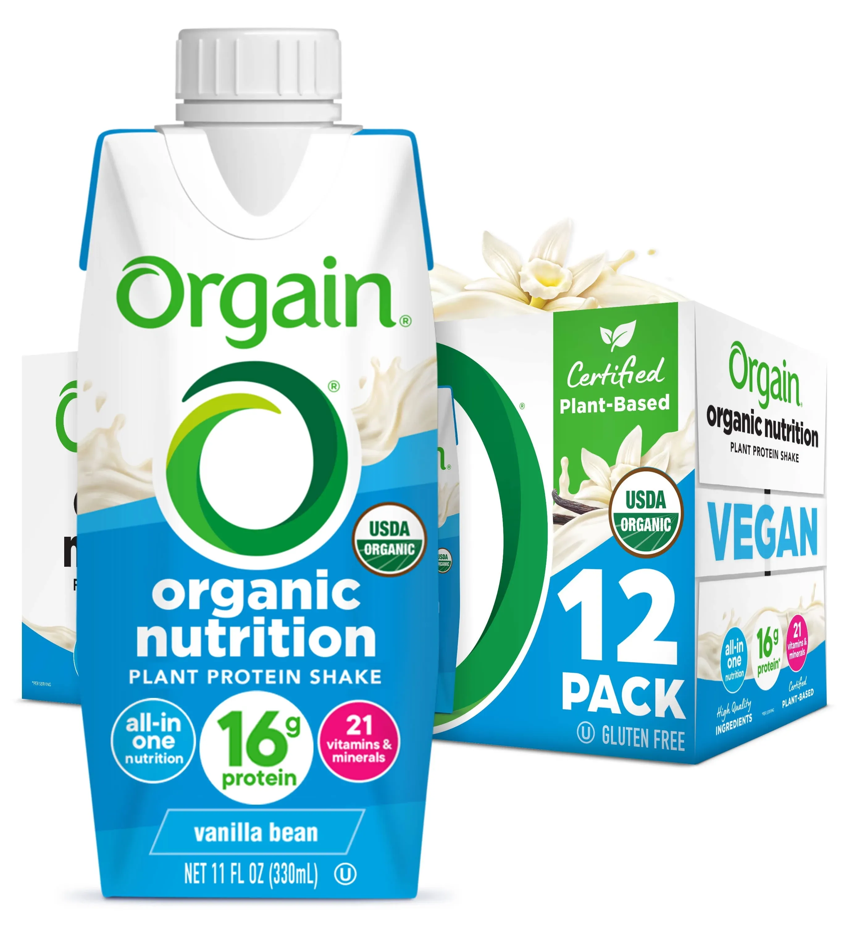 Orgain Organic Vegan Protein Shake - Vanilla Bean - 12ct