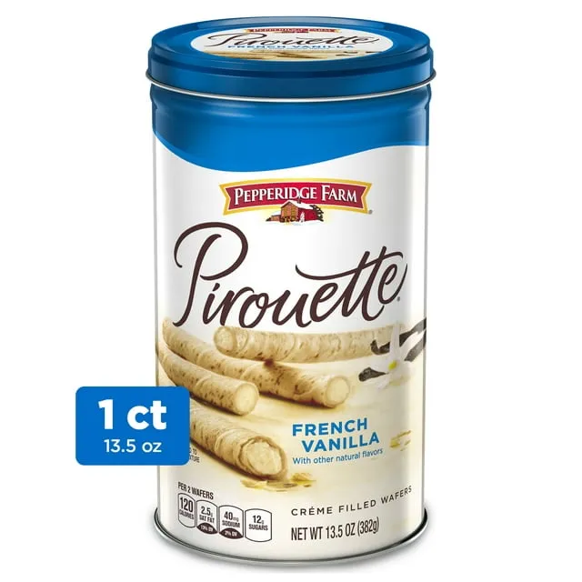 Pepperidge Farm Pirouette Crème Filled Wafers French Vanilla Cookies, 13.5 oz. Tin