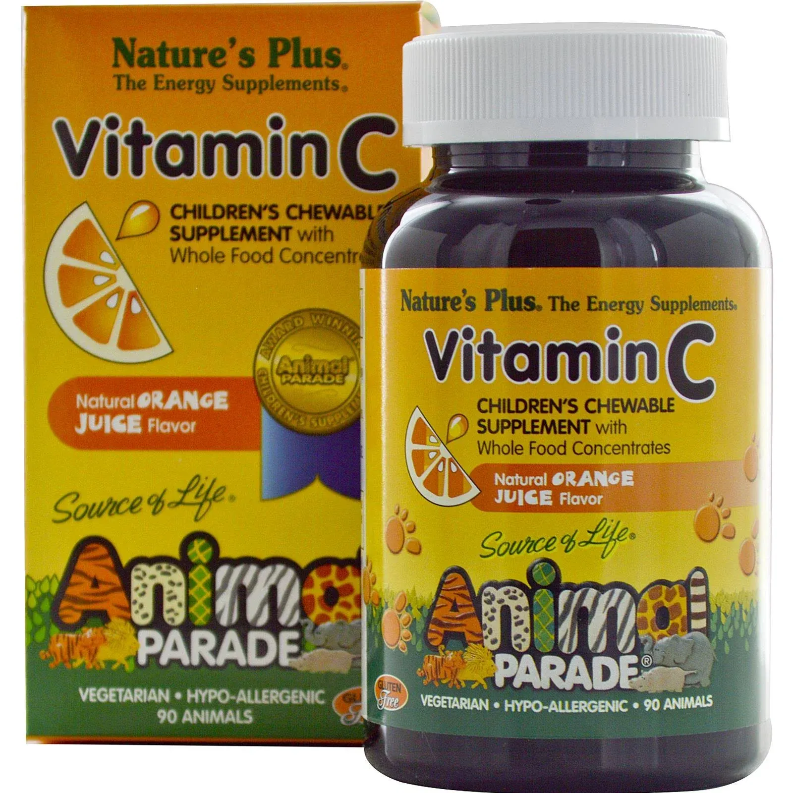 Nature's Plus Animal Parade Vitamin-C, Orange, 250 mg, Tablets - 90 count