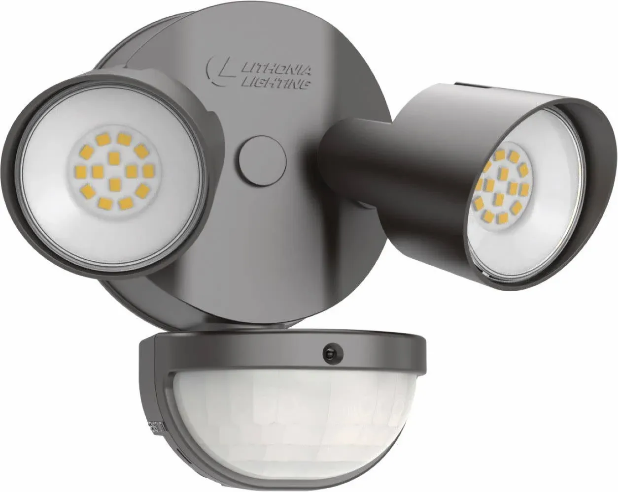 Lithonia Lighting 180-Degree 25-Watt EQ Hardwired LED Bronze 2-Head Motion-Activated Flood Light