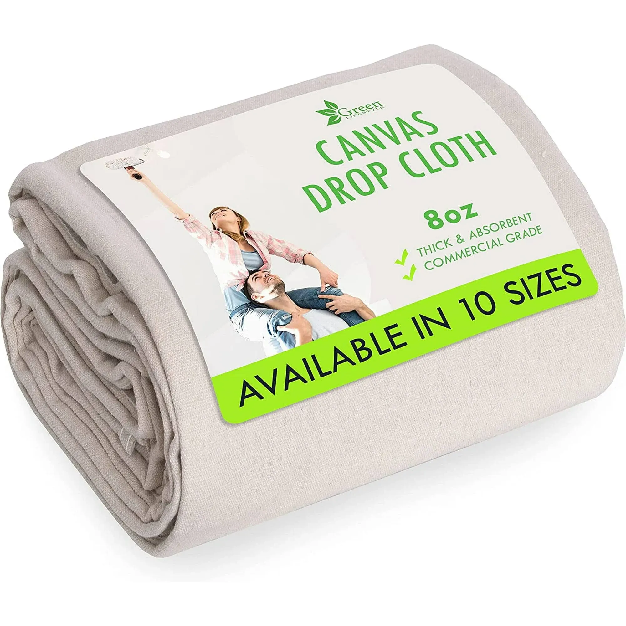 All Purpose Canvas Drop Cloth - Canvas Tarp, Canvas Fabric Drop Cloth Curtains, Drop Cloth for Painting, Floor & Furniture Protection, Painters Drop Cloth, Paint Drop Cloth (Canvas Sheet 4x25)