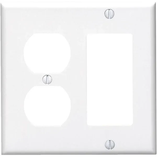 Leviton 2-Gang Combination Wall Plate, White