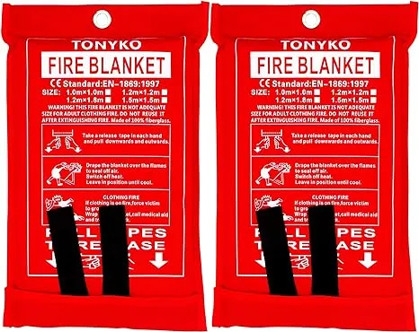 TONYKO Emergency Fire Blankets, Flame Retardant Protection and Heat Insulation Designed for Kitchen,Fireplace,Grill,Car,Camping