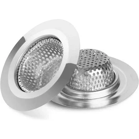 Ohtomber 2PCS Bathtub Drain Strainer - 2.79 inch Shower Hair Drain Catcher, Stainless Steel Shower Bathtub Drain Cover, Bathroom Sink Strainer Filter Basket for Bathroom Sink, Wash Basin Floor Drain