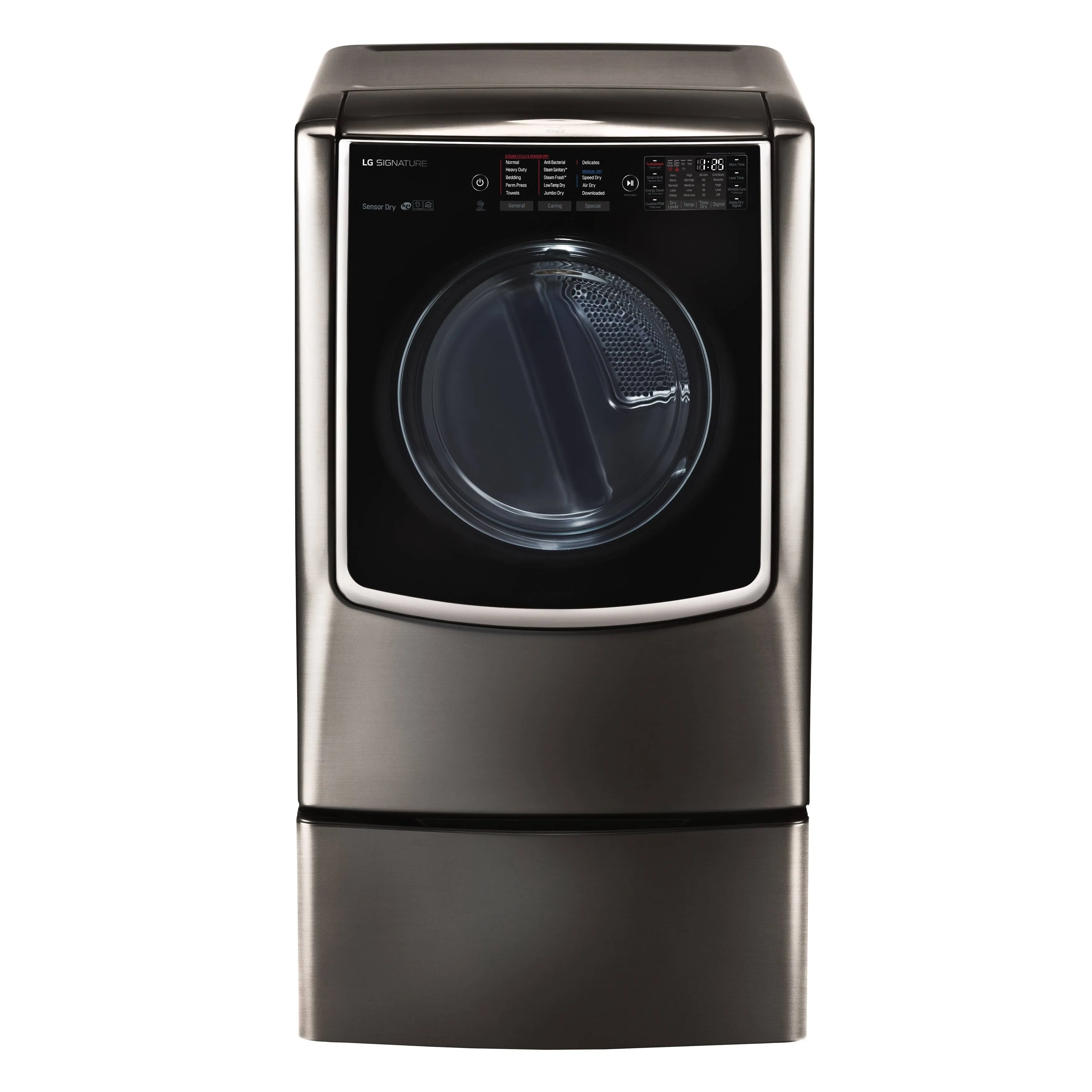 LG Signature 9.0 Cu. ft. Black Stainless Steel TurboSteam Electric Dryer - DLEX9500K