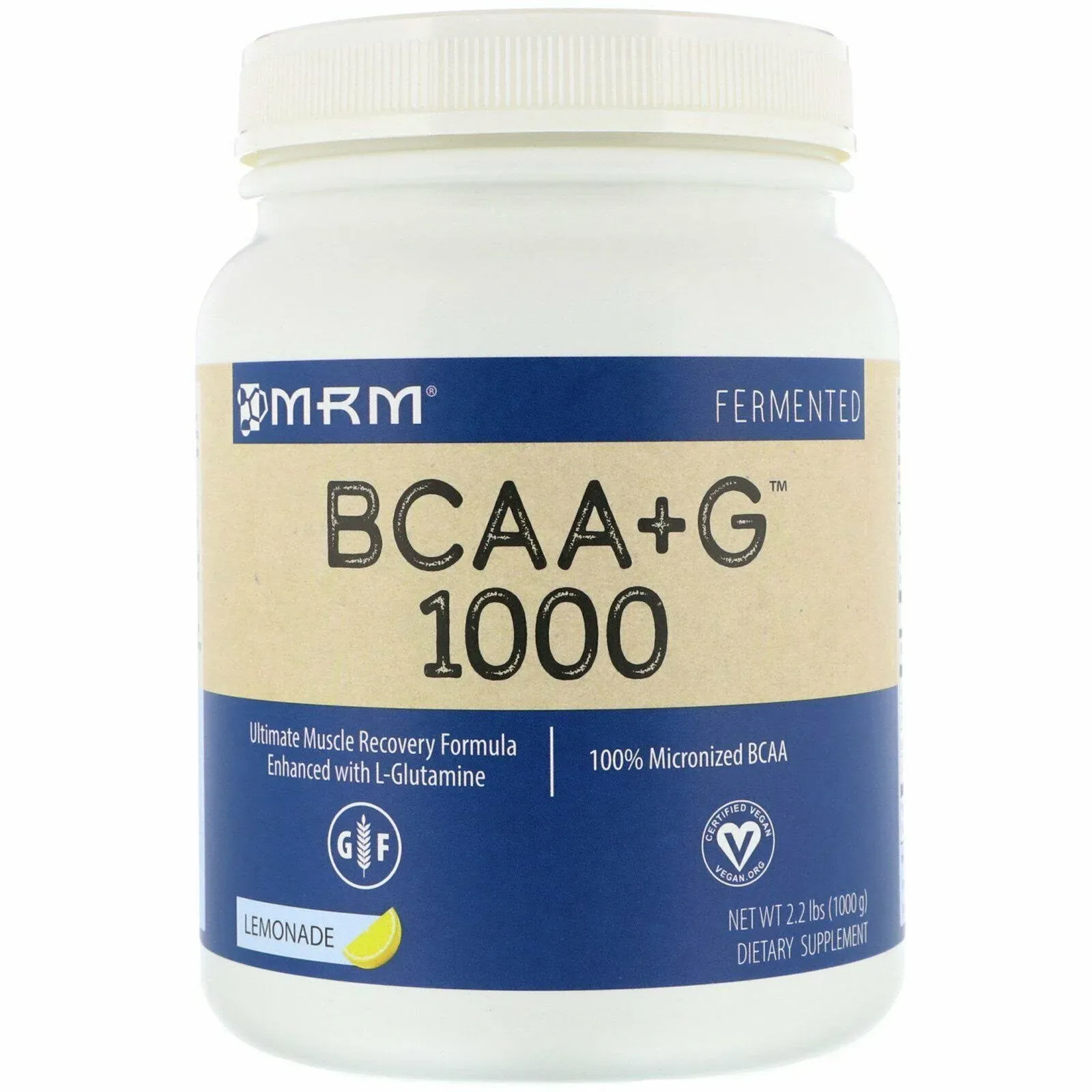 MRM (Metabolic Response Modifiers) BCAA + G 1000 Ultimate Recovery Formula Lemonade Flavor 1000 g Powder