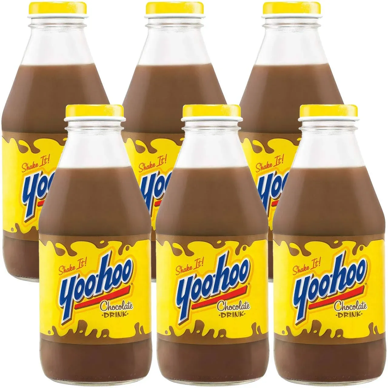 Beeq Yoohoo Chocolate Drink, Shake It, 15.5oz Glass Bottle, Pack of (6)