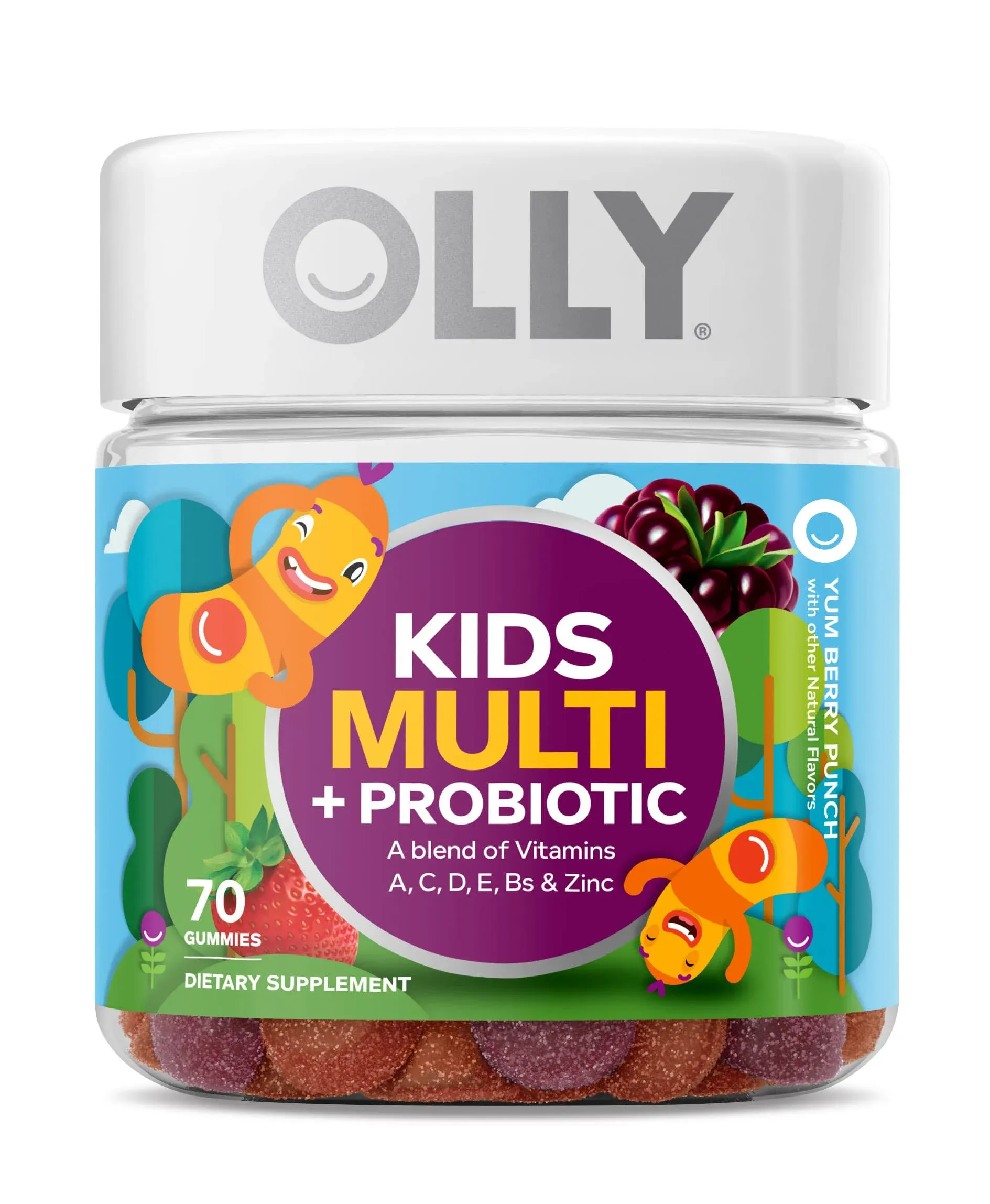 Olly Kids' Multi + Probiotic - Yum Berry Punch - 70 Gummies