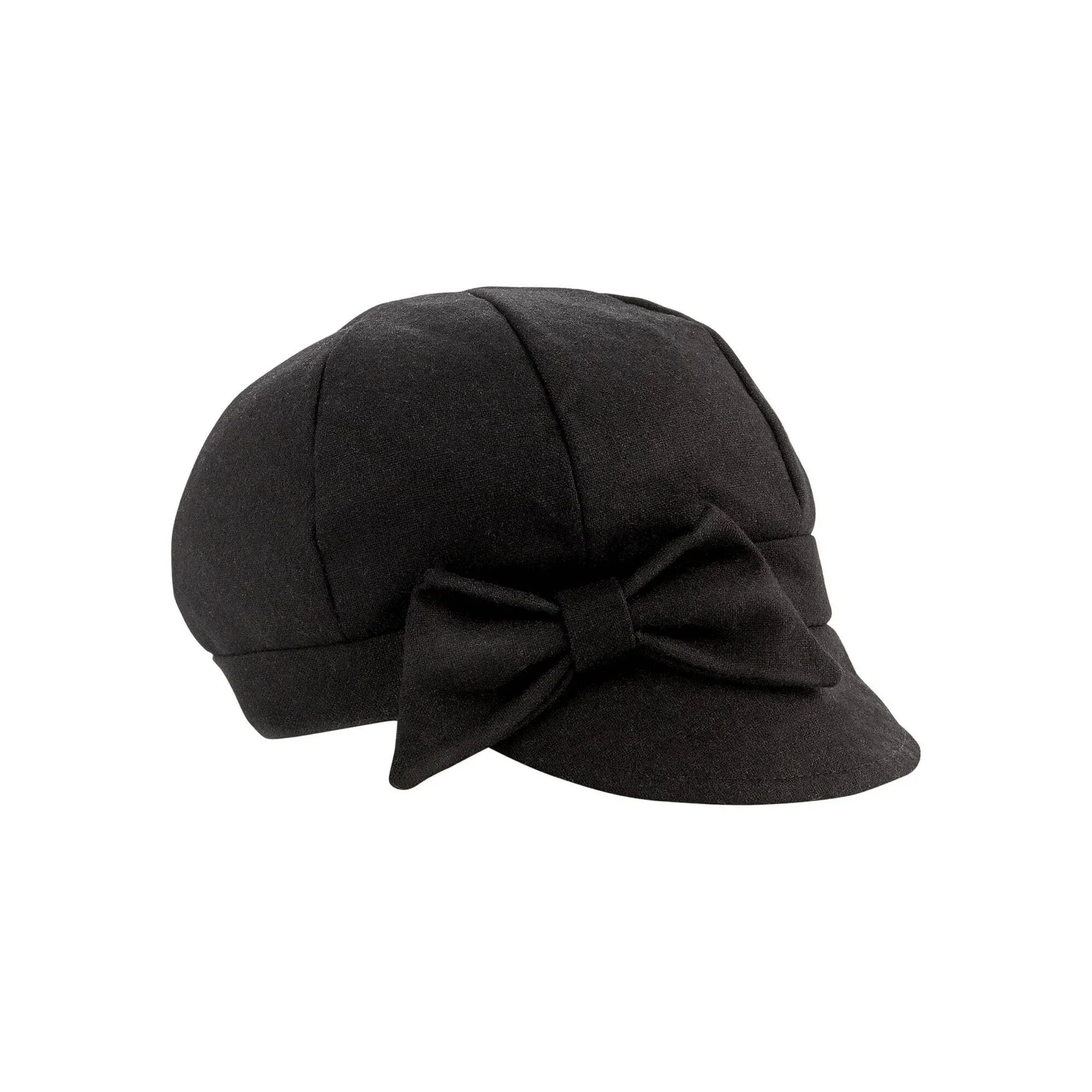 San Diego Hat Company Women&#039;s Wool Cap with Self Fabric Bow, One Size, Black 