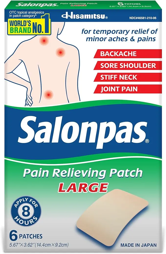 Salonpas Pain Relieving Patch, Large - 6 patches