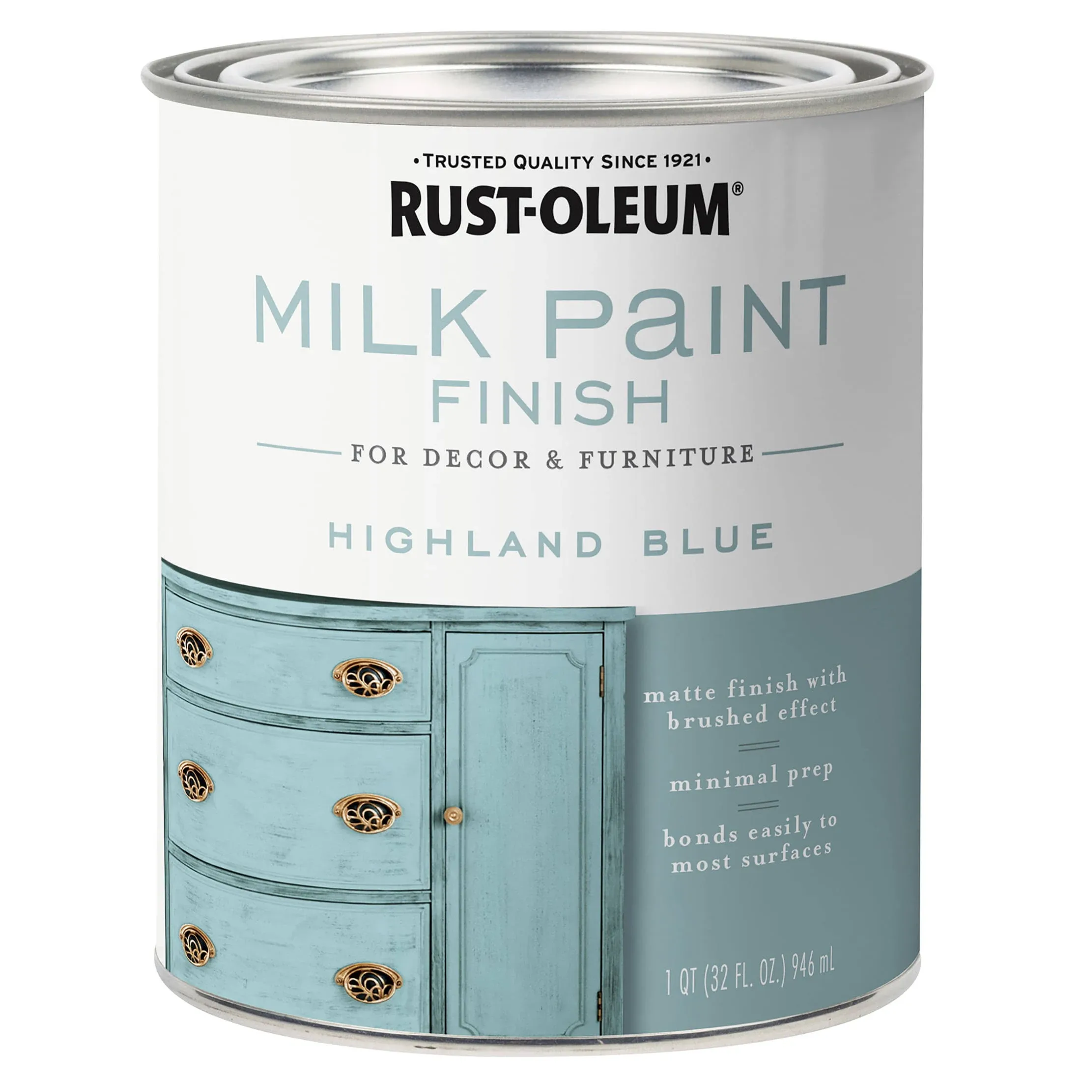 Rust-Oleum 331050 Milk Paint, Highland Blue, 1 qt