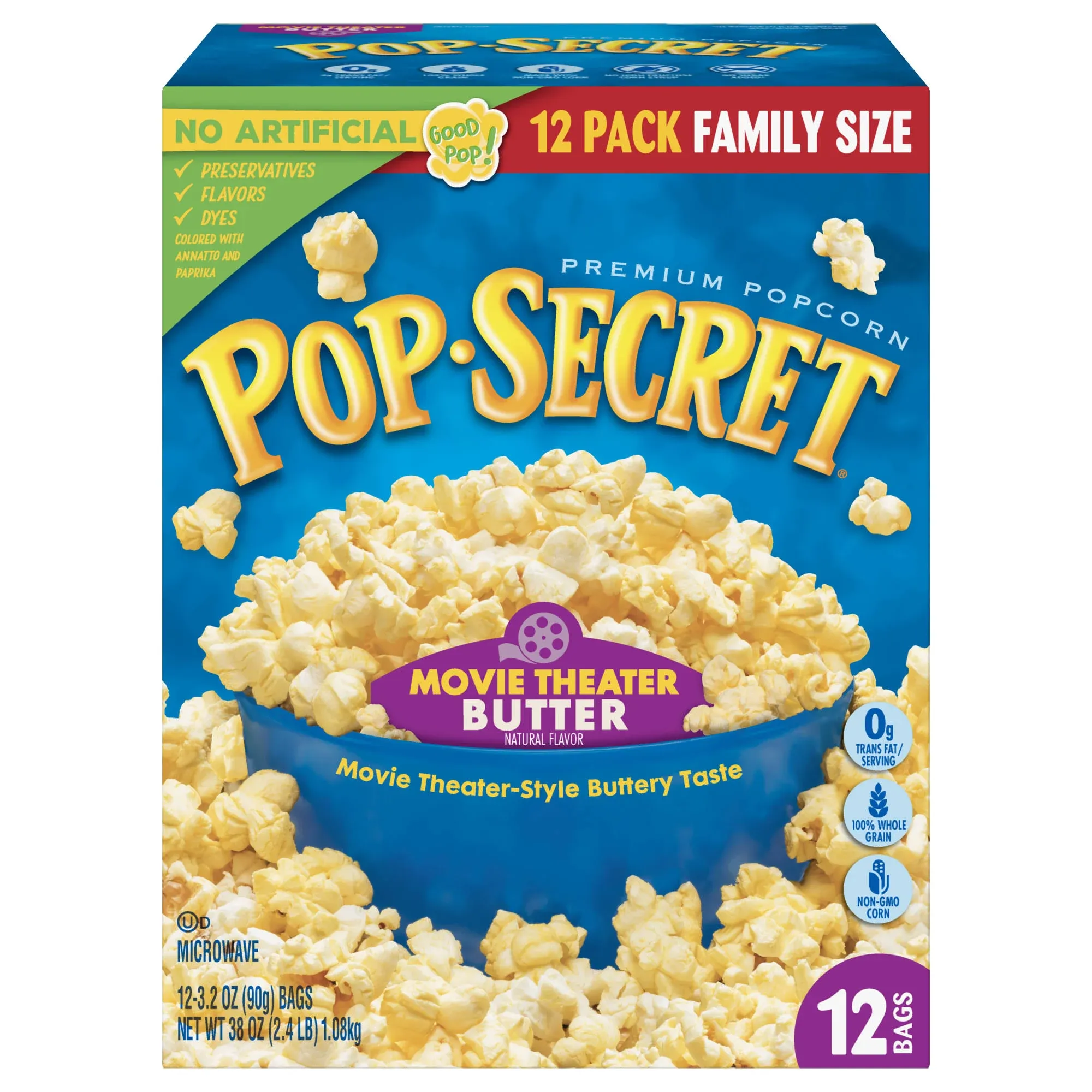 Pop Secret Movie Theater Butter Microwave Popcorn - 12ct