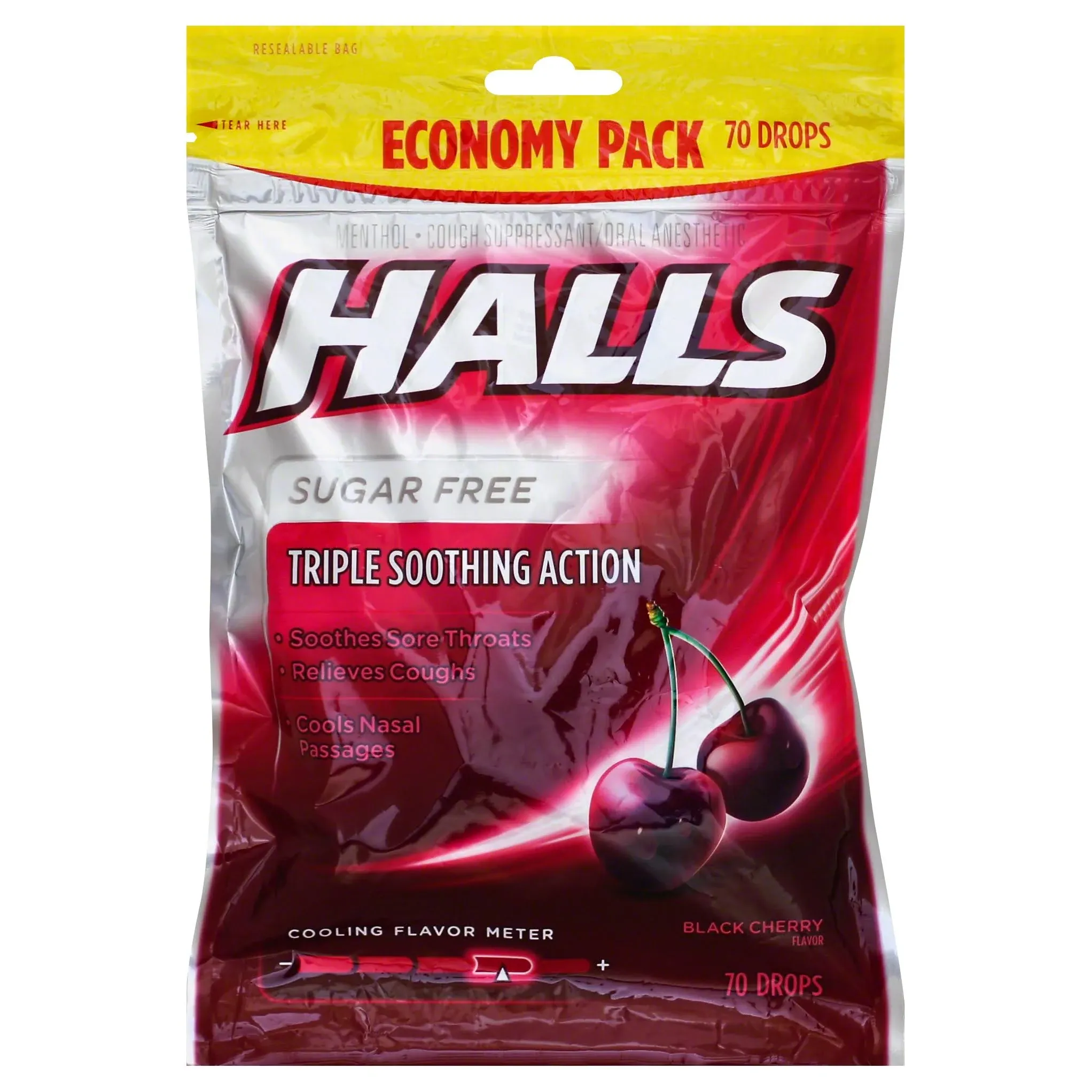 Halls Sugar Free Black Cherry Cough Drops