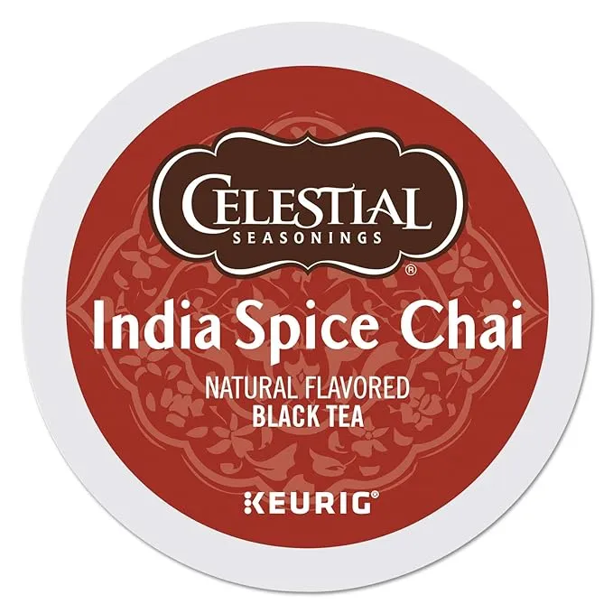 Celestial Seasonings India Spice Chai, K-Cup Portion Pack for Keurig K-Cup Brewers, 24-Count