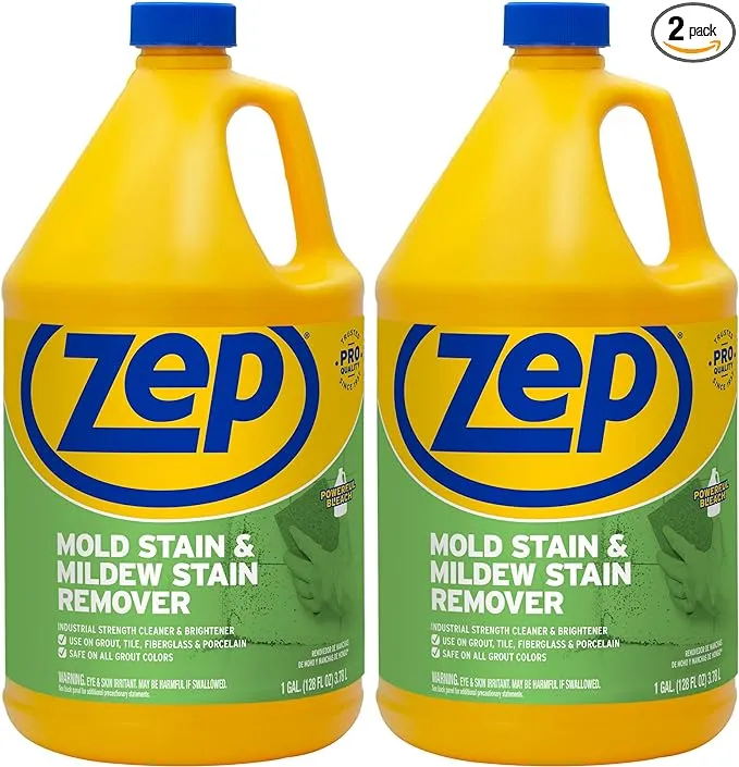 Zep Mold Stain and Mildew Stain Remover 1 Gallon (Case of 2) ZUMILDEW128 - Professional Strength No Scrub Formula