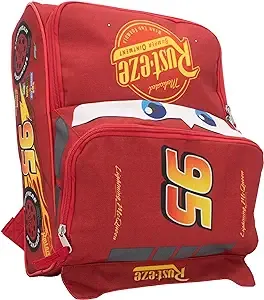 Disney Pixar Cars 14” Lightning McQueen Shaped Backpack for Boys & Girls, Kids School Bag, Red